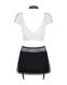 Еротичний костюм секретарки Obsessive Secretary suit 5pcs black L/XL, чорно-білий, топ, спідниця