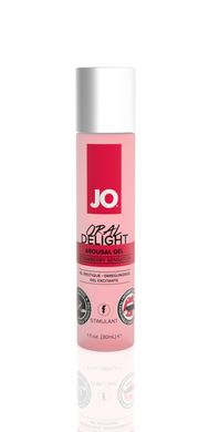 Гель для оральных ласк System JO Oral Delight — Strawberry Sensation (30 мл), эффект холод-тепло, клубничная сенсация