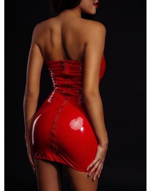 Платье лакированное красное “Соблазнительница Марго” L, молния на всю длину сзади