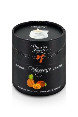 Масажна свічка Plaisirs Secrets Pineapple Mango (80 мл) подарункова упаковка, керамічний посуд, ананас, манго