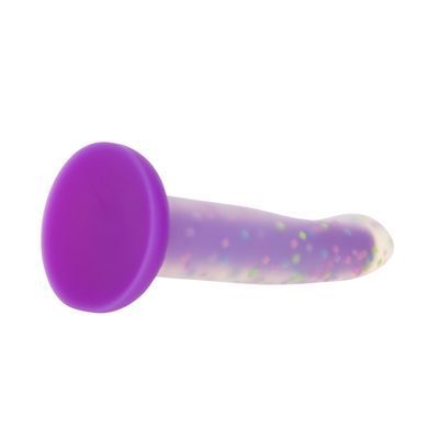 Фалоімітатор, що світиться в темряві, ADDICTION Rave 8&Prime;, Glow in the Dark Dildo Purple Confetti, 20,3 см