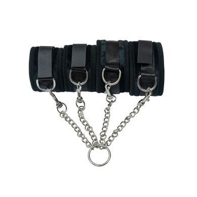Хрестовина Punishment &ndash; Hog-Tie &ndash; Black, наручники + поножі на ланцюжку