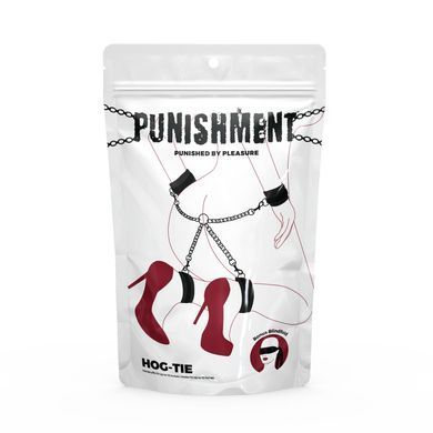 Хрестовина Punishment &ndash; Hog-Tie &ndash; Black, наручники + поножі на ланцюжку