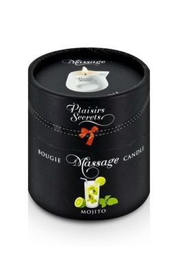 Массажная свеча Plaisirs Secrets Mojito (80 мл) подарочная упаковка, керамический сосуд, мохито