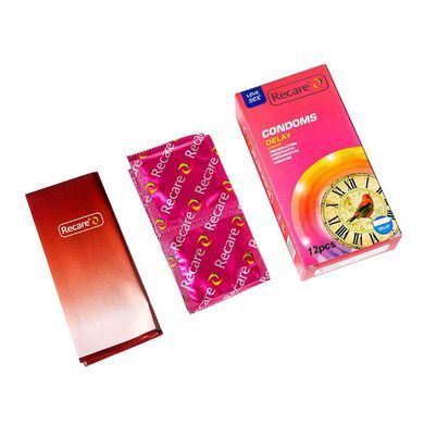 Презервативи Recare Delay Candy Condoms 12 шт, пролонгувальний ефект, цукерковий аромат