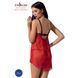 Прозорий пеньюар з відкритими грудьми CHERRY CHEMISE red L/XL - Passion Exclusive, трусики