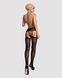 Панчохи-стокінги з рослинним малюнком Obsessive Garter stockings S206 black S/M/L чорні