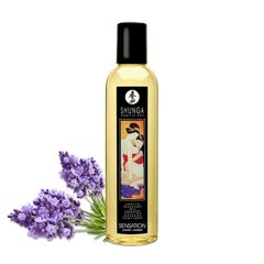 Масажна олія Shunga Sensation – Lavender (250 мл) натуральна зволожувальна, лаванда