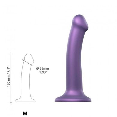 Насадка для страпона Strap-On-Me Mono Density Dildo Violet M, диам. 3,3см, однослойный силикон, гибкий