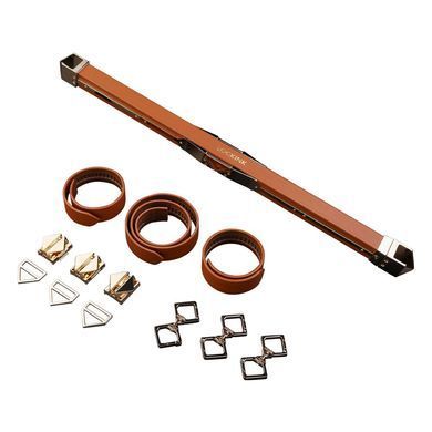 Фіксатор-розпірка LOCKINK Adjustable Spreader Bar Set, коричневий, шкіряний, ремені для шиї, рук/ніг