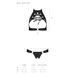 Комплект: відкритий топ та трусики з екошкіри з люверсами Malwia Set with Open Bra black XXL/XXXL &mdash; Passion