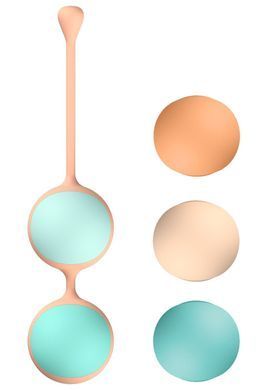 Вагінальні кульки Liebe Kewos &mdash; Peach/Mint, 5 кульок у комплекті, 15, 25, 35, 45 та 55 г