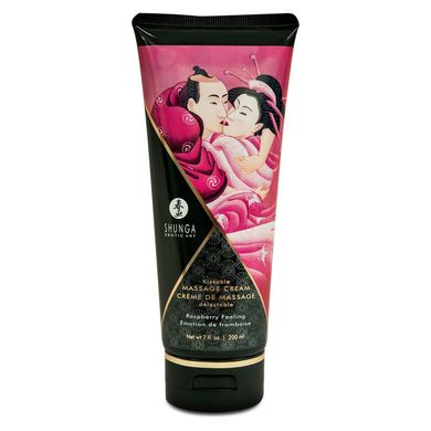 Съедобный массажный крем Shunga Kissable Massage Cream – Raspberry Feeling (200 мл), «Малиновое чувство»