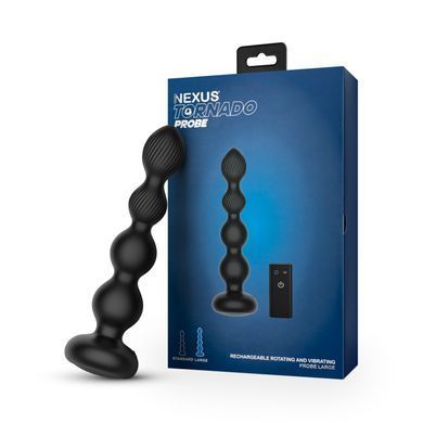 Анальний віброротатор Nexus Tornado Probe Edition Large, діаметр 4,5 см, вібрація + ротація, пульт Д