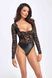 Боді Noir Handmade F296 Psyche bodysuit of lace and wetlook - XL