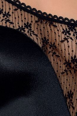 Боді-монокіні Petra Body black S/M — Passion Exclusive, з асиметричним кроєм, відкрите плече