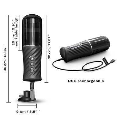 Автоматичний мастурбатор Dorcel THRUST BLOW PRO, імітація фрикцій+обертання, по 10 режимів, присоска