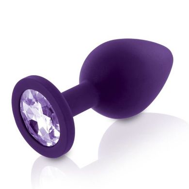Набір силіконових анальних пробок із кристалом Rianne S: Booty Plug Set Purple, діаметр 2,7см, 3,5см, 4,1см