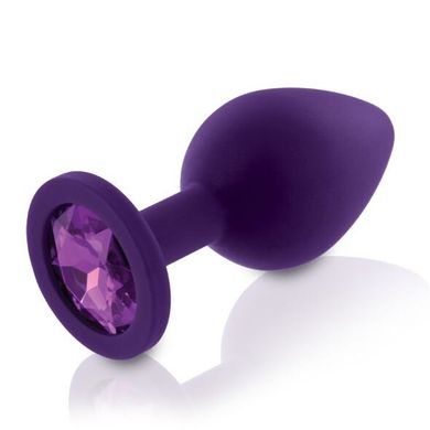 Набір силіконових анальних пробок із кристалом Rianne S: Booty Plug Set Purple, діаметр 2,7см, 3,5см, 4,1см