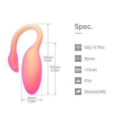 Смарт-віброяйце Magic Motion Flamingo Max Orange 2 в 1: віброяйце та тренажер Кегеля, 10 режимів
