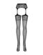 Сетчатые чулки-стокинги с имитацией гартеров Obsessive Garter stockings S500 S/M/L, черные, с доступом