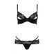Комплект білизни NORTH SET black XXL/XXXL - Passion Exclusive: ліф і трусики з елементами під латекс