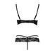 Комплект білизни NORTH SET black XXL/XXXL - Passion Exclusive: ліф і трусики з елементами під латекс