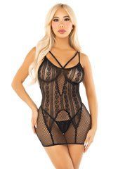 Бодістокінг Leg Avenue Heart Net Mini Dress One Size Black