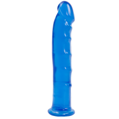 Фалоімітатор Doc Johnson Jelly Jewels Dong & Suction Cup Blue, діаметр 3,6 см, антибактеріальний ПВХ