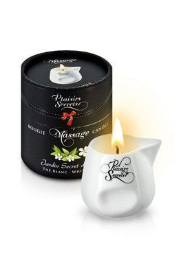 Массажная свеча Plaisirs Secrets White Tea (80 мл) подарочная упаковка, керамический сосуд, белый чай