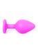 Анальна пробка з блакитним кристалом Plug-Jewellery Pink Silicon PLUG Medium-Light Blue Diamond