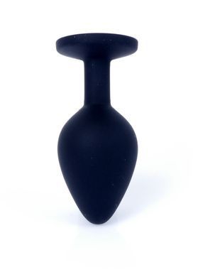 Анальна пробка чорна з каменем Plug-Jewellery Black Silicon PLUG Medium-Pink Diamond