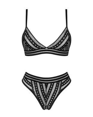 Комплект білизни Obsessive Natilya 2-pcs set XS/S, black, бюстгальтер, трусики
