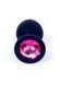 Анальна пробка чорна з каменем Plug-Jewellery Black Silicon PLUG Medium-Pink Diamond