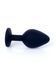 Анальна пробка чорна з каменем Plug-Jewellery Black Silicon PLUG Medium-Pink Diamond