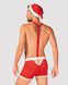 Чоловічий еротичний костюм Санта-Клауса Obsessive Mr Claus L/XL, боксери на підтяжках, шапочка