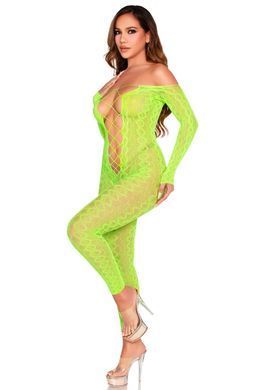 Бодістокінг Leg Avenue Crotchless Footless Lingerie Bodystocking One Size Neon Green