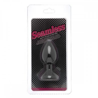 Анальна пробка чорна зі знімним кристалом (2,8 см) Loveshop Black Silicone Heart Violet