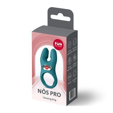 Ерекційне віброкільце з подвійною стимуляцією клітора Fun Factory NŌS PRO Bottle Green, 2 мотори