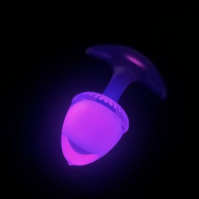 Люмінесцентна анальна пробка UNIVIBE, силіконова з кулькою всередині, рожева