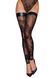 Панчохи Noir Handmade F243 Tulle stockings with patterned flock embroidery - S