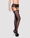 Сетчатые чулки-стокинги с кружевным поясом Obsessive Garter stockings S307 S/M/L, черные