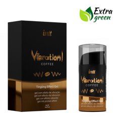Жидкий вибратор Intt Vibration Coffee (15 мл) EXTRA GREEN, очень вкусный, действует до 30 минут, кофе