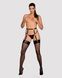Гартери Obsessive A741 garter belt black O/S, штучна шкіра