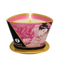 Масажна свічка Shunga Massage Candle – Rose Petals (170 мл) з афродизіаками, пелюстки троянд