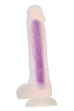 Фалоімітатор Dream Toys, що світиться RADIANT SOFT SILICONE GLOW IN THE DARK DILDO MEDIUM PURPLE
