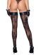 Панчохи Noir Handmade F243 Tulle stockings with patterned flock embroidery - L