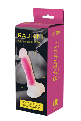 Фалоімітатор Dream Toys, що світиться RADIANT SOFT SILICONE GLOW IN THE DARK DILDO LARGE PINK