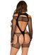 Бодістокінг Leg Avenue Fishnet Garter Harness and Teddy One Size Black