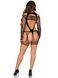 Бодістокінг Leg Avenue Fishnet Garter Harness and Teddy One Size Black